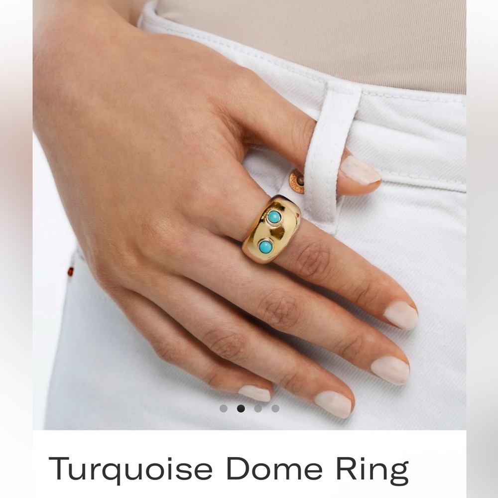 Gold Turquoise Dome Ring